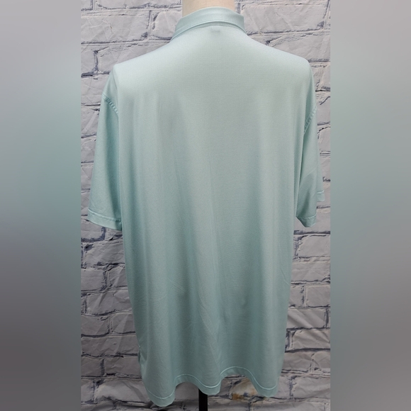 Peter Millar Men's Golf Polo Shirt Summer Comfort Light Green Herringbone sz XL - Picture 11 of 16